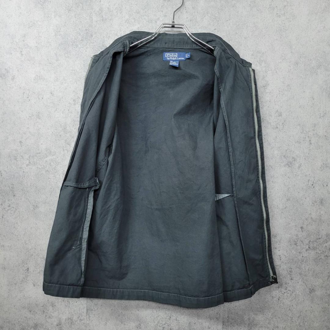 【90s 古着】ポロ ラルフローレン 刺繍 ナイロンジャケット ブラック L