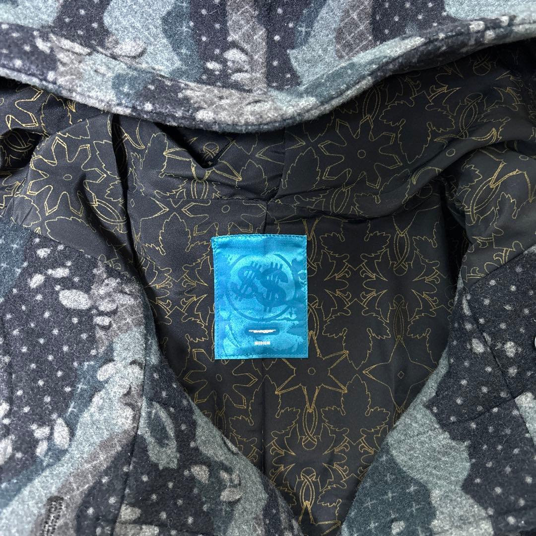 00s Swagger ウール ダッフルコート カモ柄 M