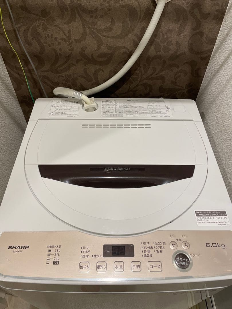 バウアーページです【SHARP】洗濯機 ES-GE6F 2022年製