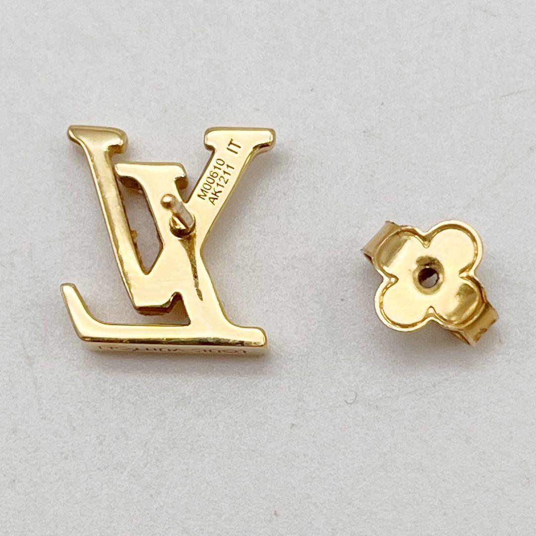 ルイヴィトン ピアス・LV アイコニック 片耳 LVイニシャル GPゴールド