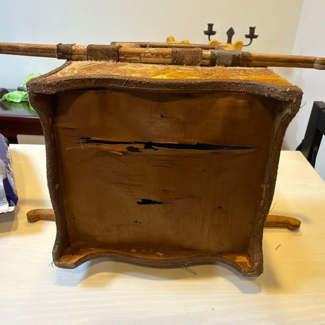 大正〜昭和初期 卓上ガラスケース 布張り 飾り棚 レトロ アンティーク