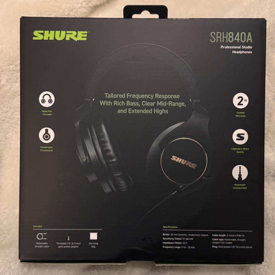 6/1購入[新品未使用]SHUREシュア SRH840A-A モニターヘッドホン
