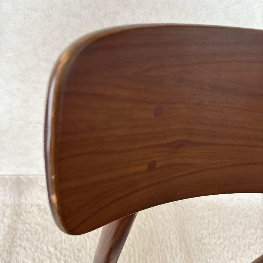 美品】無印良品 MUJI ダイニング ラウンドチェア ウォールナット 北欧風