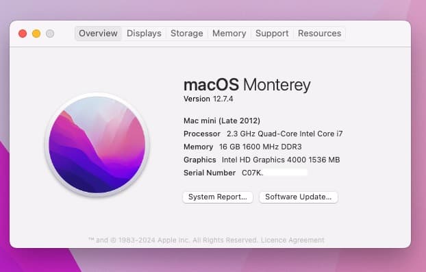 Macデスクトップ Mac mini 2012 2.3GHz i7 16GB SSD 128GB