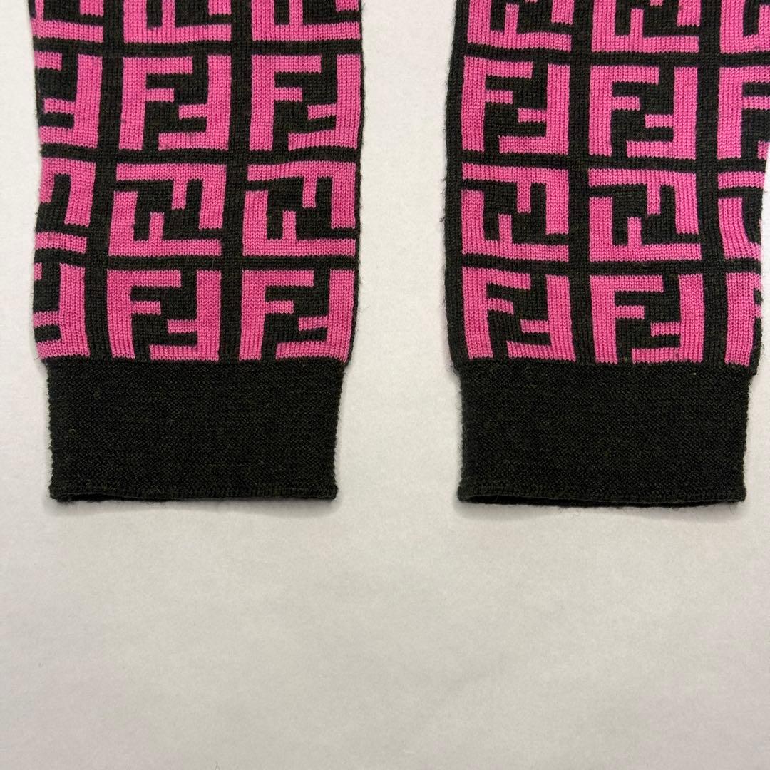 希少 FENDI フェンディ ズッカ柄 　ピンクニット カーディガン