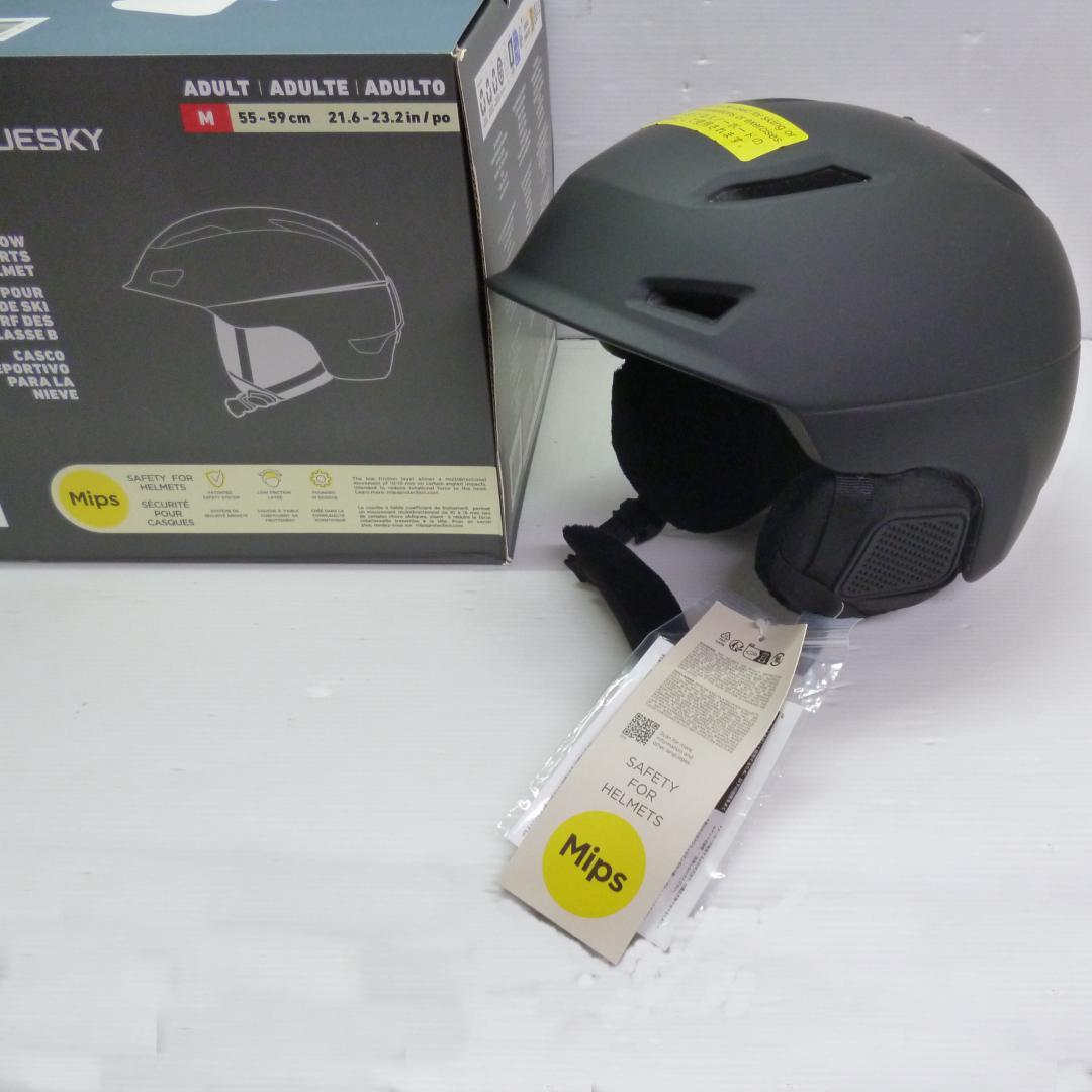 ブルースカイ 大人用スノーヘルメット MIPS搭載 ブラック Mサイズ