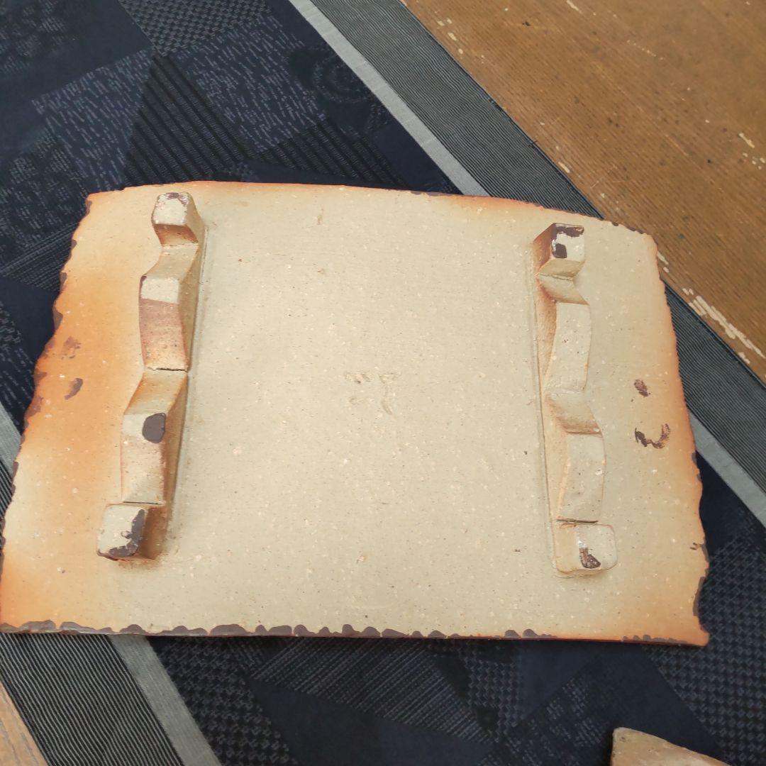 黒備前 脚つき皿 2枚 備前焼