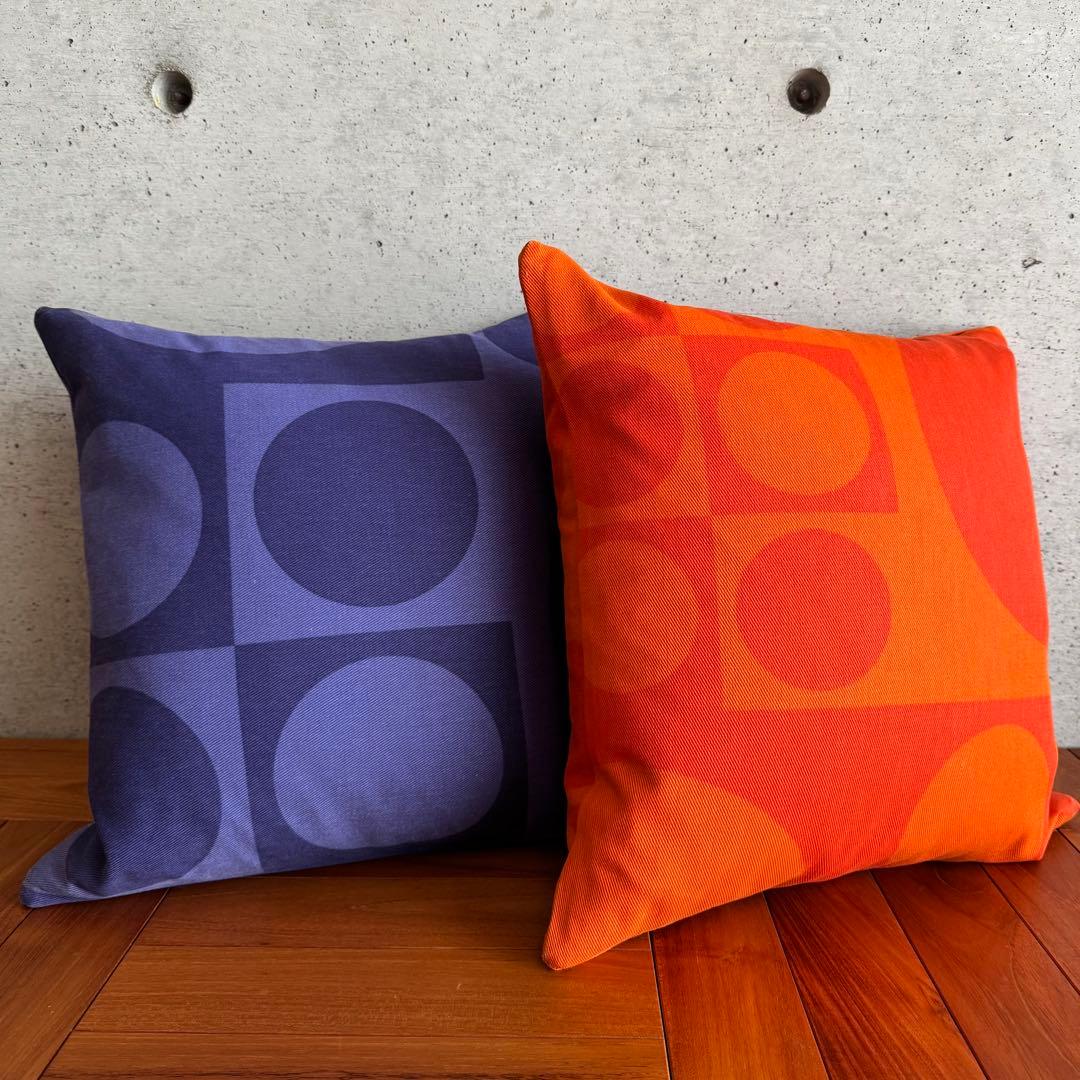 パントン ジオメトリー ファブリック クッションカバー 橙 正規品 Panton