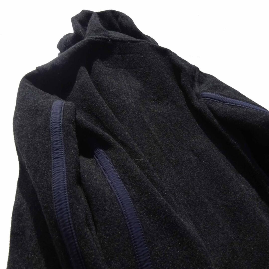 希少　コムデギャルソンオム　プリント切り替えパイピングロゴ ダッフルコート S