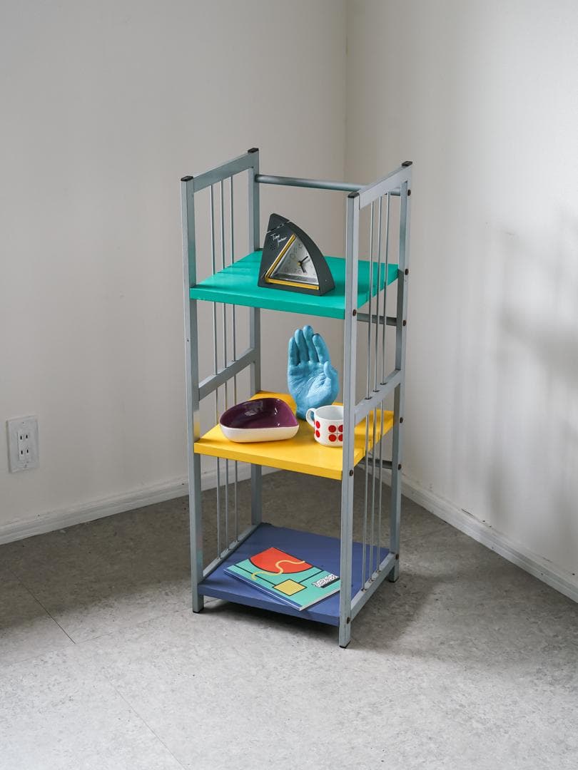 vintage shelf ポストモダン 3段 スチールシェルフ レトロポップ