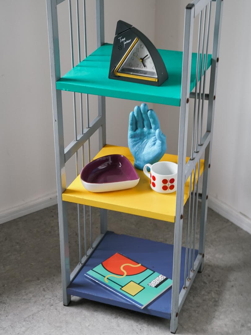 vintage shelf ポストモダン 3段 スチールシェルフ レトロポップ
