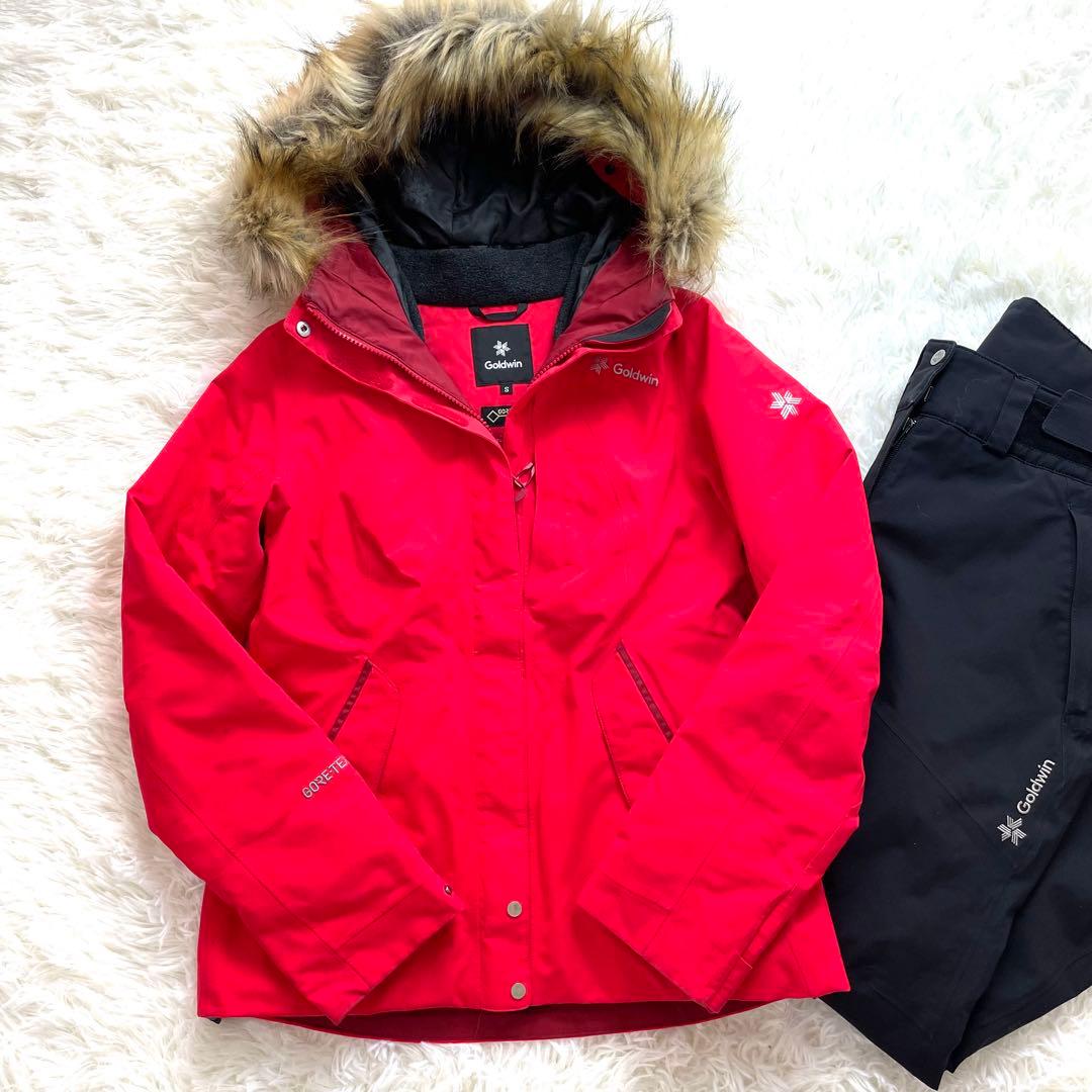 現行タグ/上位モデル/GOLDWIN GORE-TEXスキーウェア上下 赤黒 S