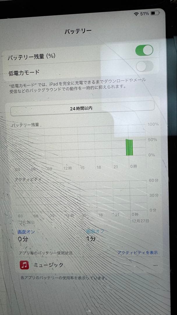 【画面ヒビ割れ】第5世代 iPad Air M1 11インチ 64GB