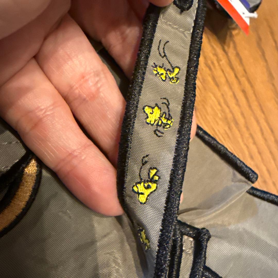 ラクゼットスヌーピー刺繍トートバッグＬグレー新品