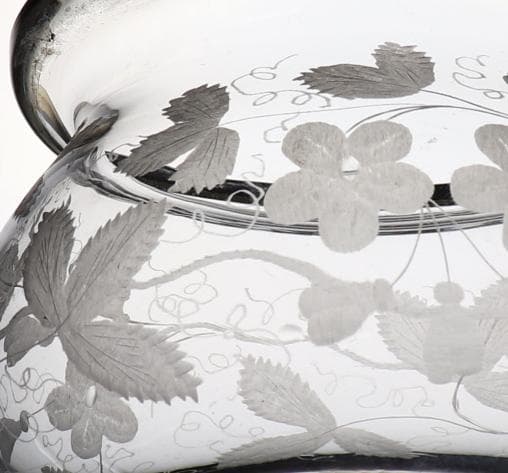 オールド・バカラ 金彩 蓋物 1900年頃 グラヴュール アンティーク 草花文