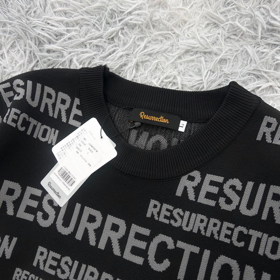 新品　レザレクション　ニット　セーター　ポリエステル　ブラック　Lサイズ