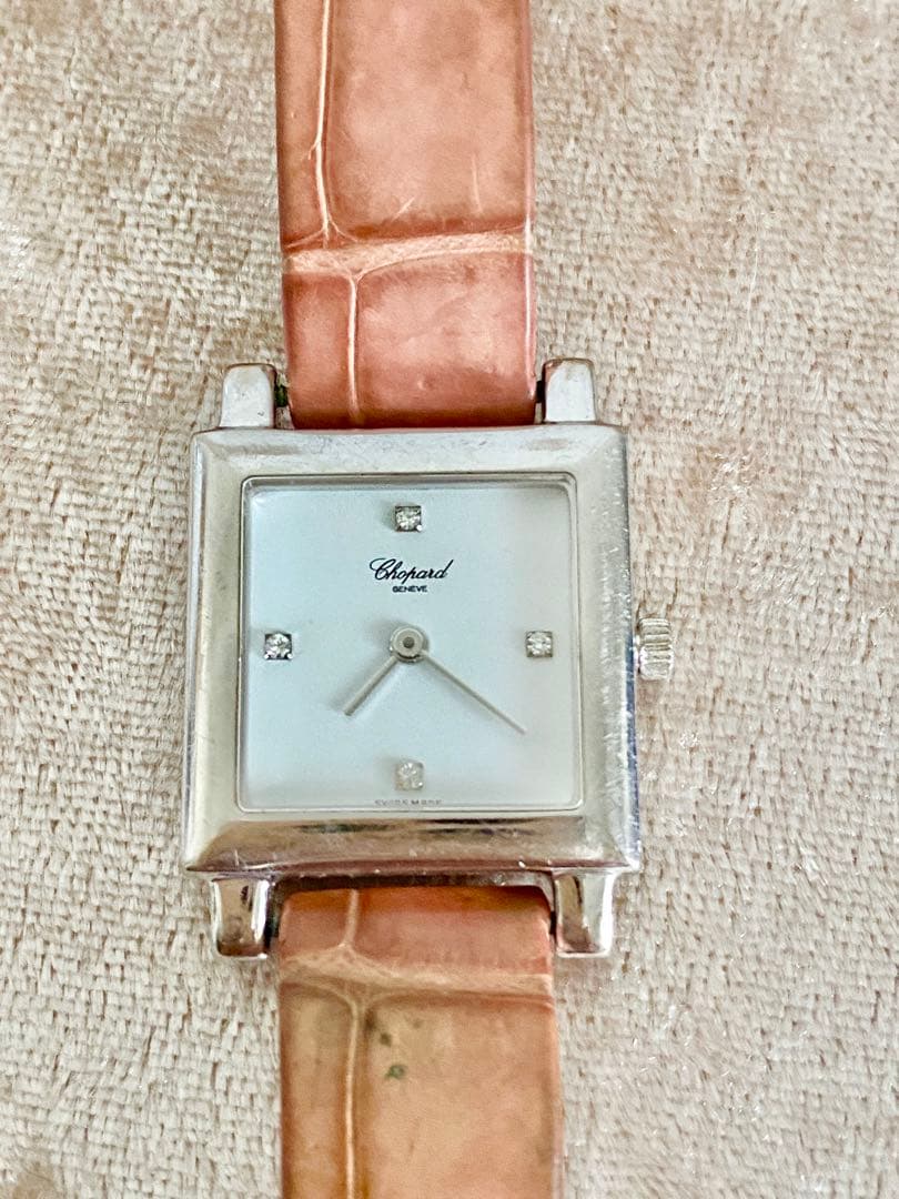 【中古品】Chopard スクエアフェイス 時計 ピンク