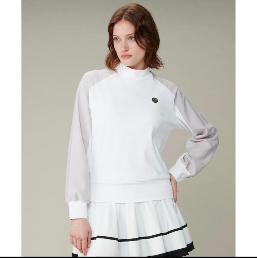 定価28600円【新品】レディース38ランバンスポール モックネックシャツ白