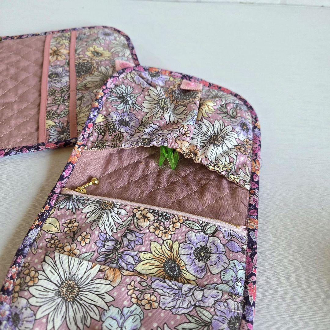 ミーコ&ターボ様　蓋付きショルダーバッグ　コーディロイ×リバティ　ハンドメイド