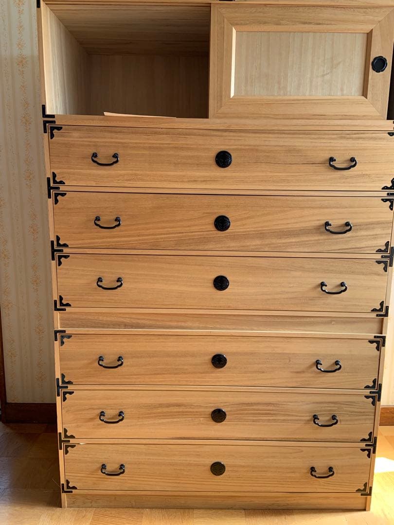 桐箪笥 3段重ね 着物収納 和家具 桐タンス たのメル便／直接引き取り可」