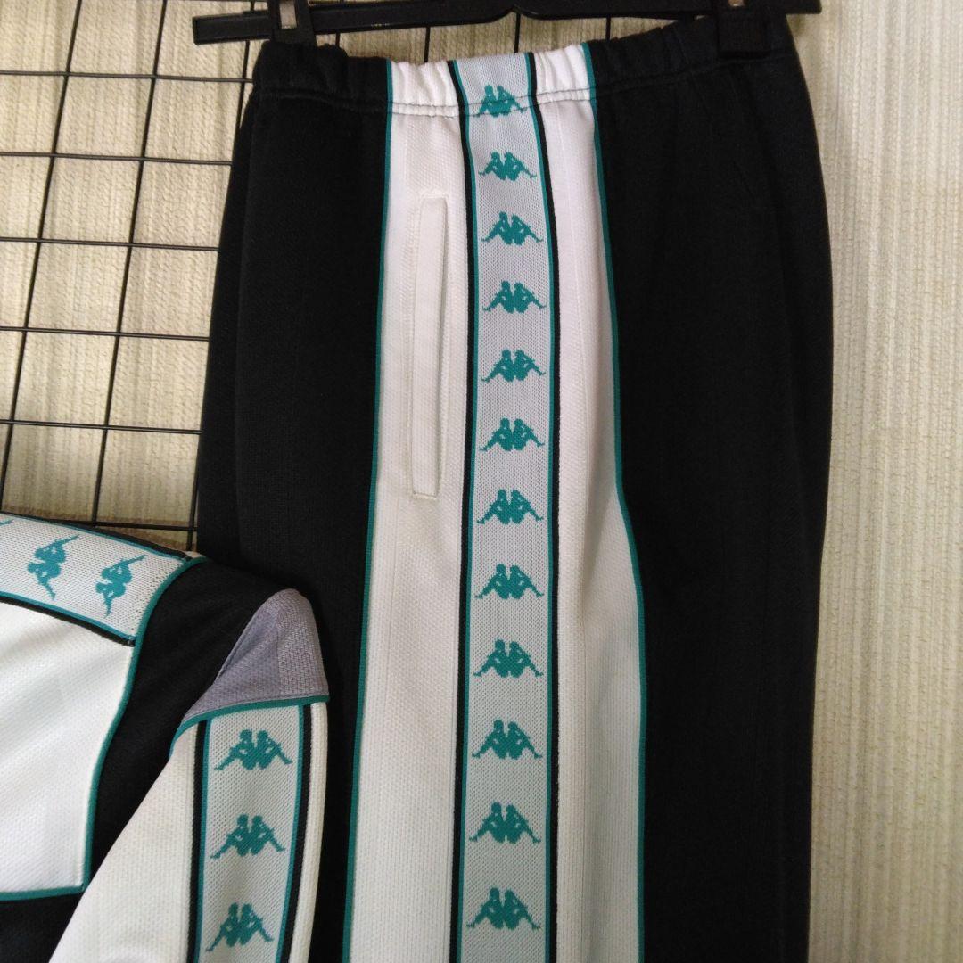 91～92”Kappaビンテージ サッカージャージ2 Lブラック/ホワイト