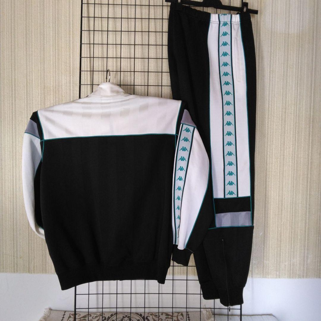 91～92”Kappaビンテージ サッカージャージ2 Lブラック/ホワイト