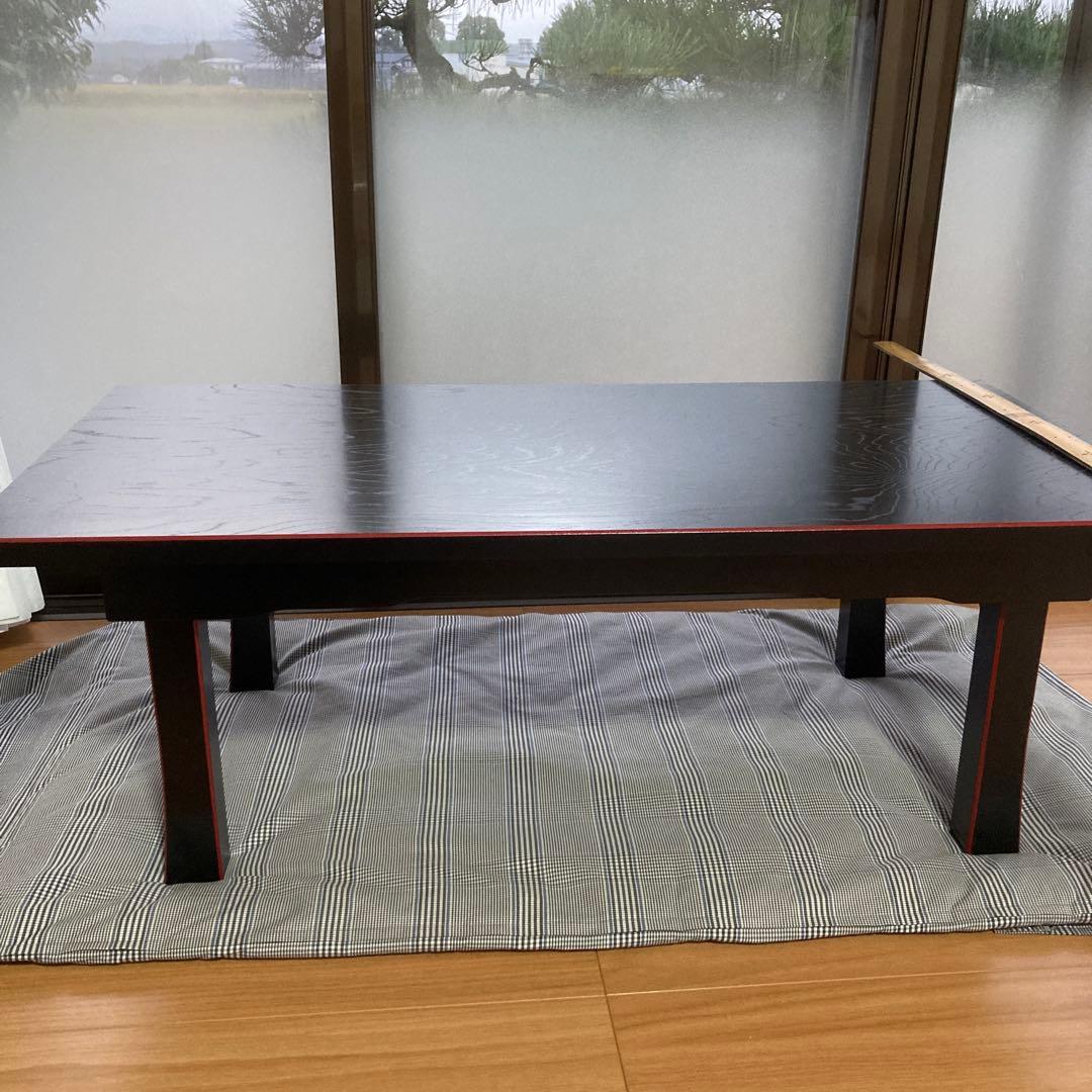 新二月堂型 木製座卓 黒　新品