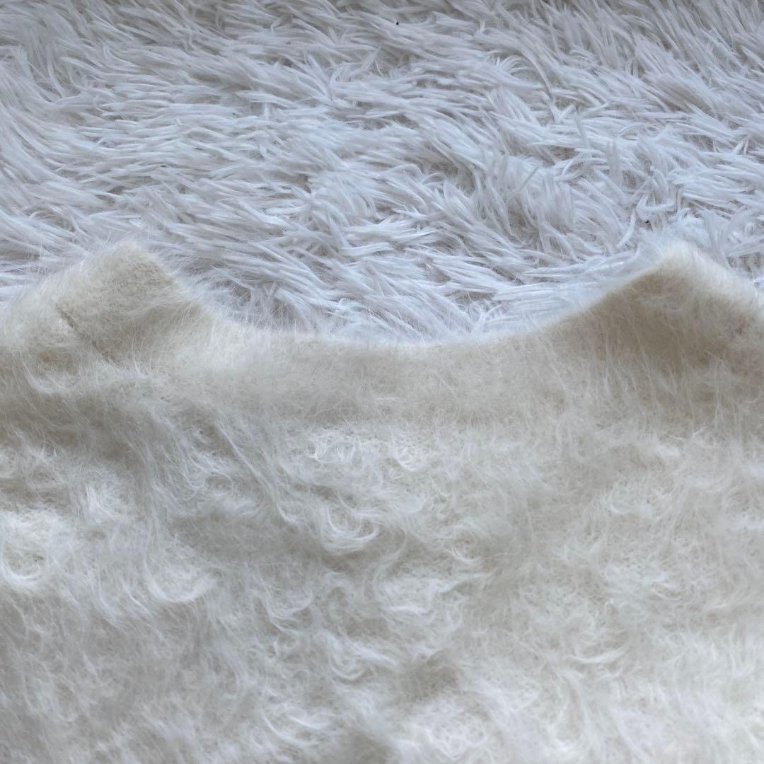 美品　anuans アニュアンス　カーディガン　アルパカ　ホワイト　アイボリー