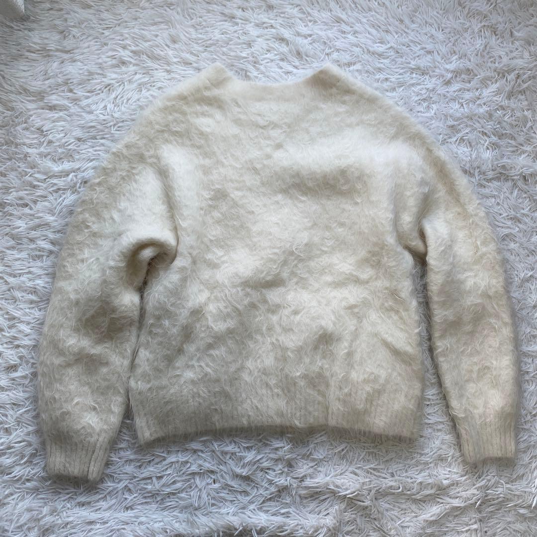 美品　anuans アニュアンス　カーディガン　アルパカ　ホワイト　アイボリー