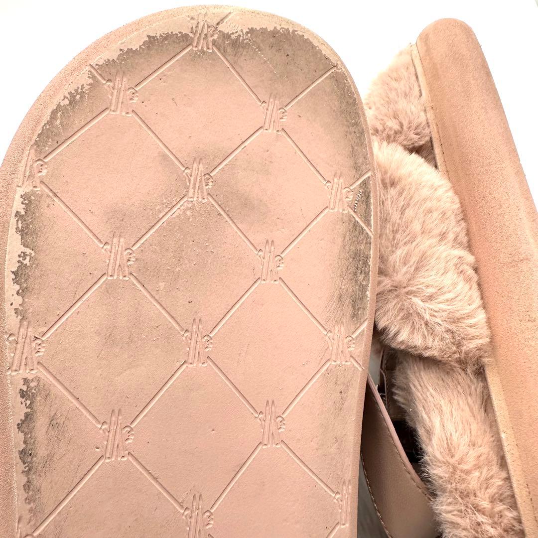 美品★MONCLER モンクレール ソラリス ファーサンダル ピンク 23.5
