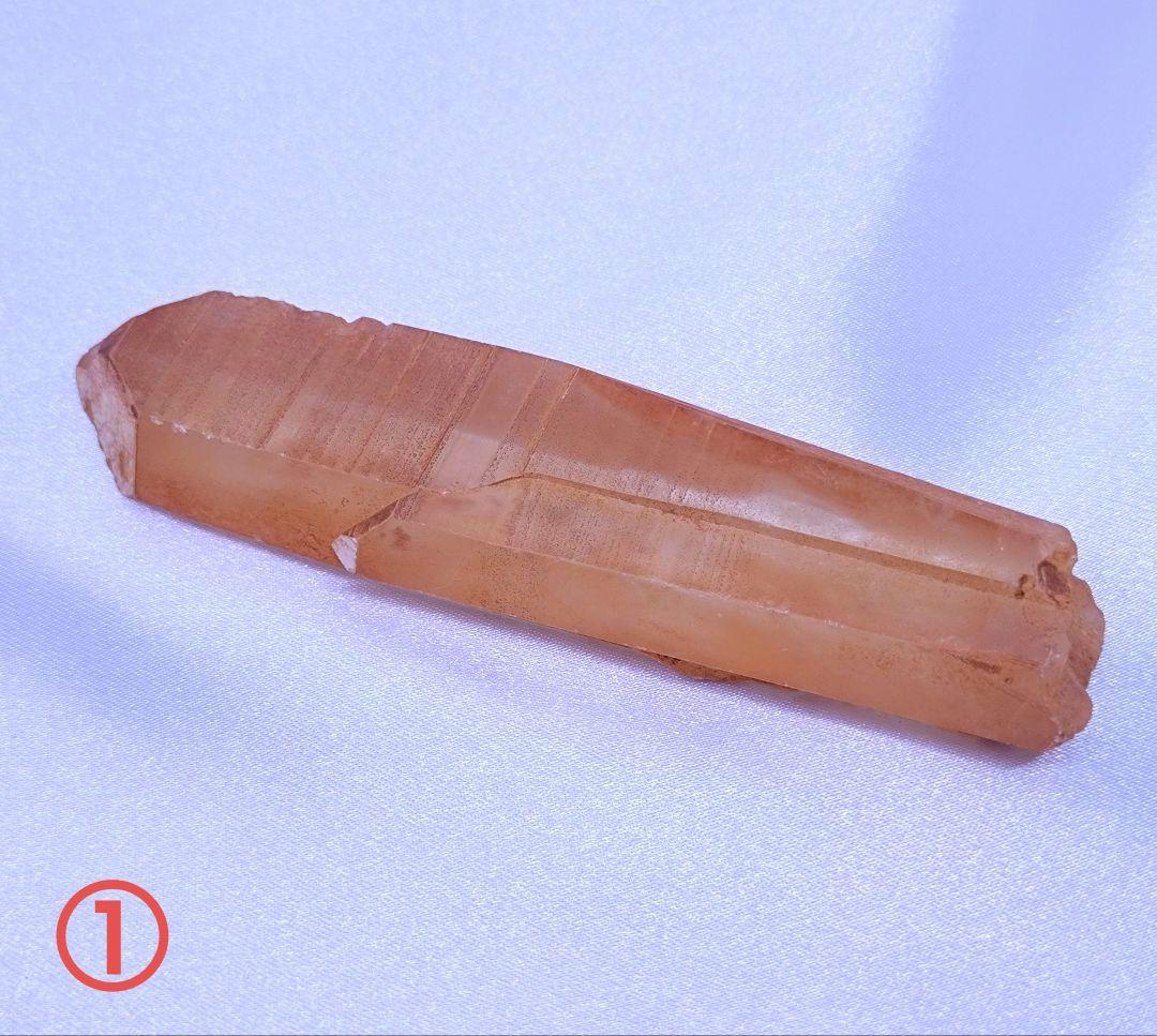 タンジェリン クォーツ　ポイント　原石　5本セット　ブラジル産　血液　健康　活力