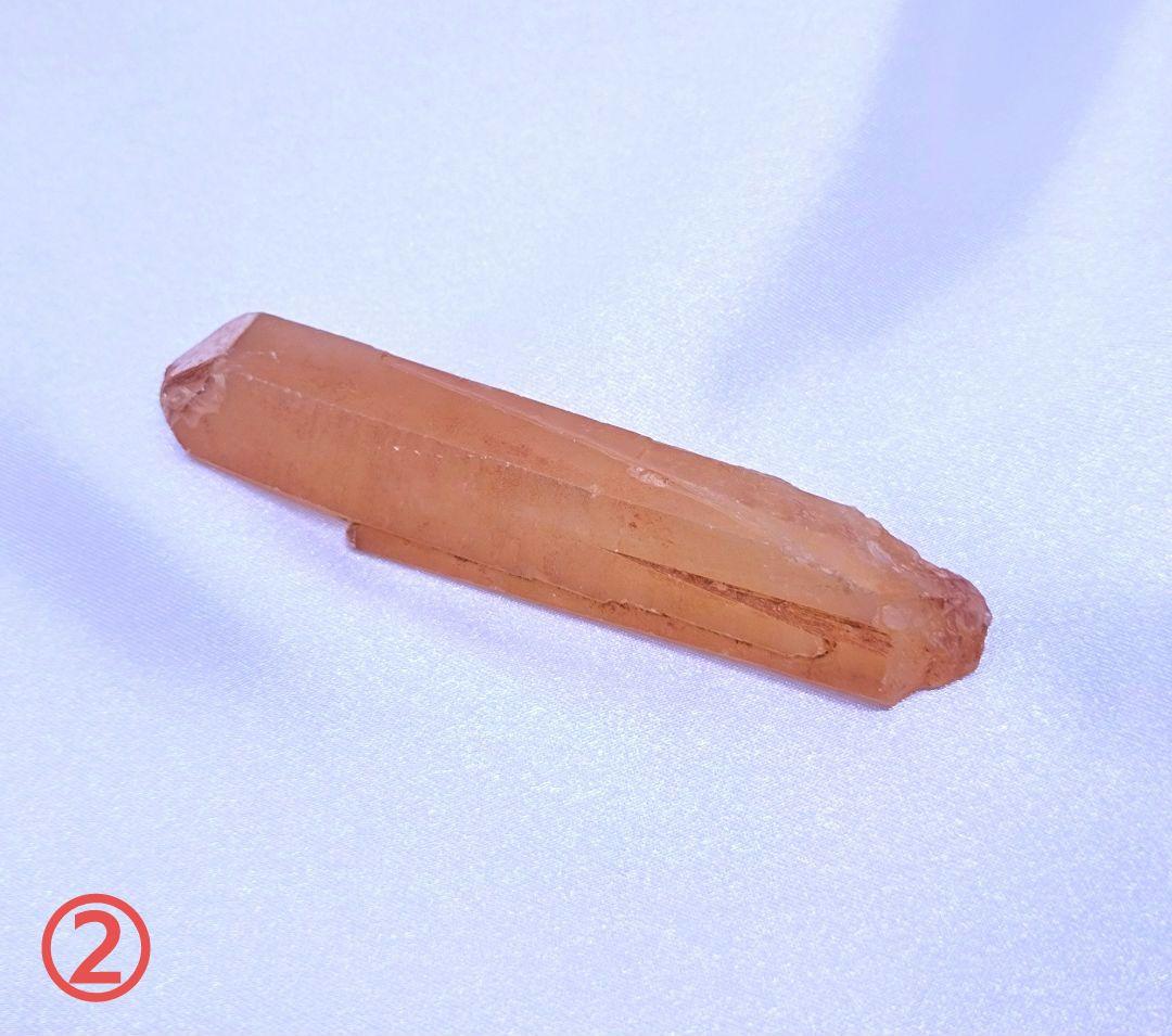 タンジェリン クォーツ　ポイント　原石　5本セット　ブラジル産　血液　健康　活力