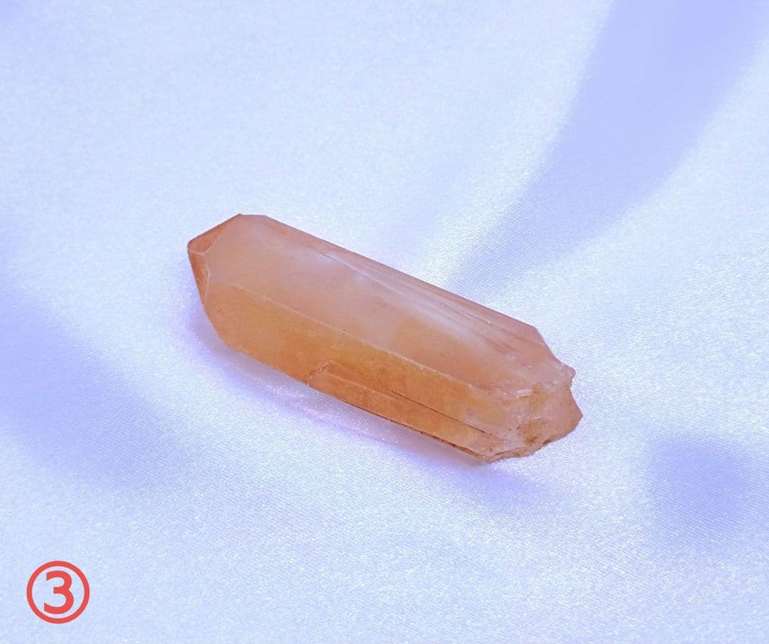 タンジェリン クォーツ　ポイント　原石　5本セット　ブラジル産　血液　健康　活力