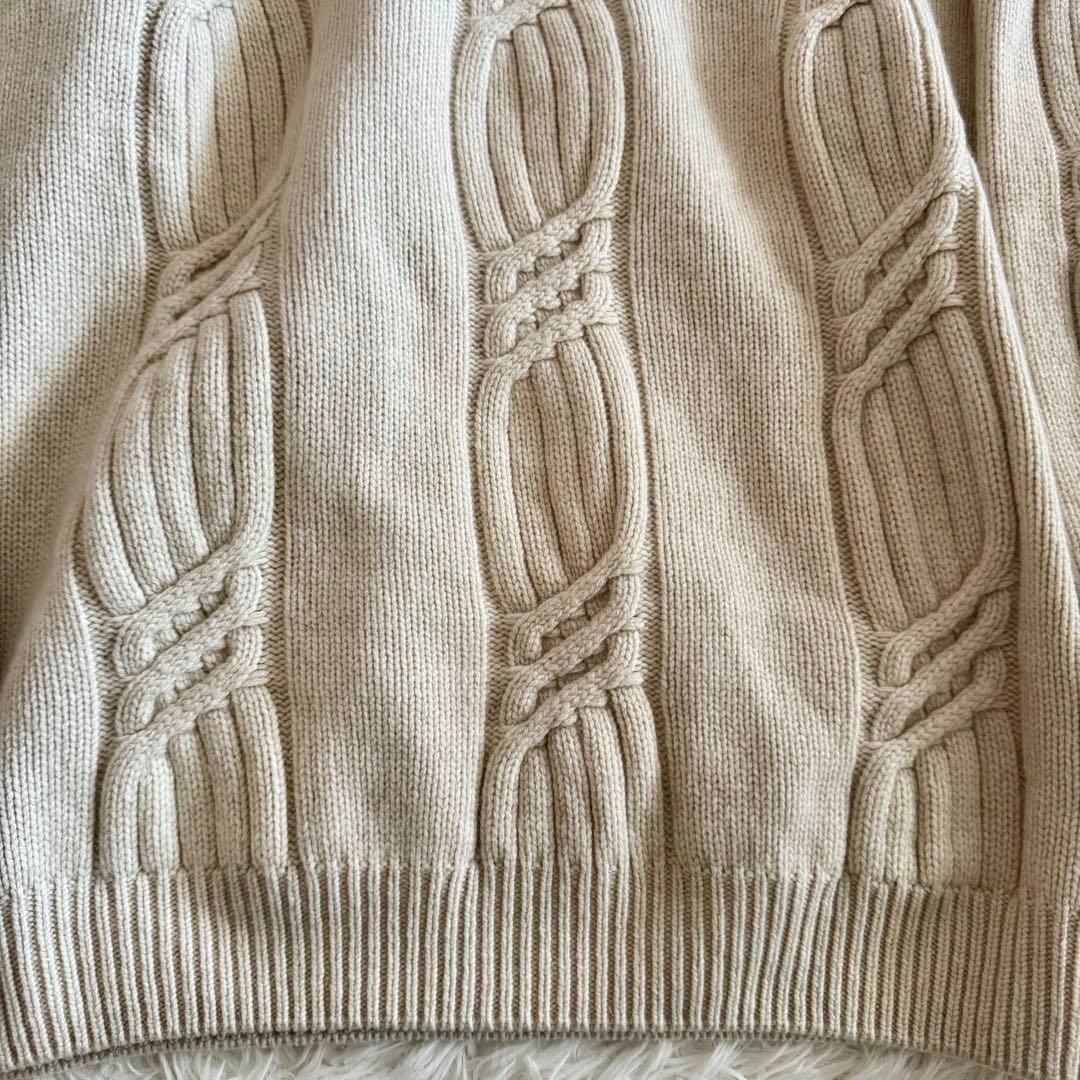 【極美品】【希少】ヴェルサーチ ケーブルニット　モックネック　アイボリー　L
