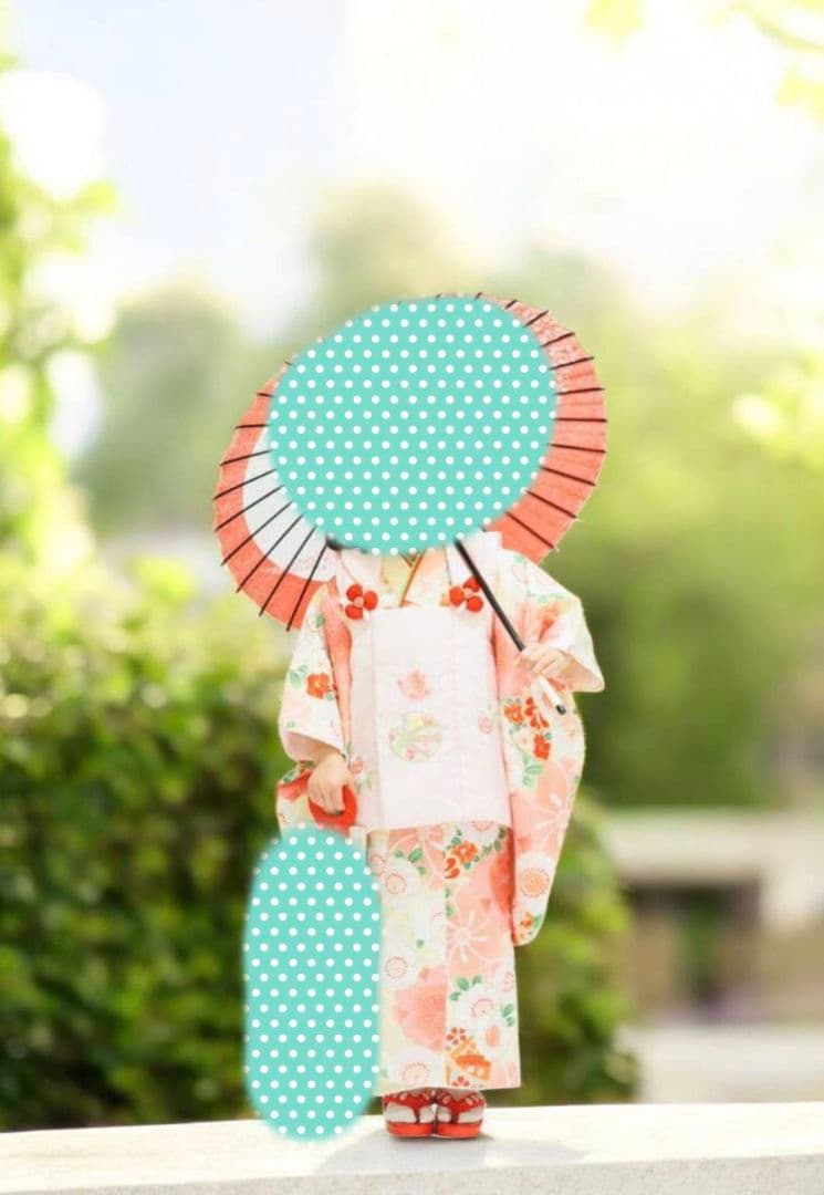 京都花ひめ　七五三　三歳　被布　着物セット 足袋 髪飾り　フルセット　女の子