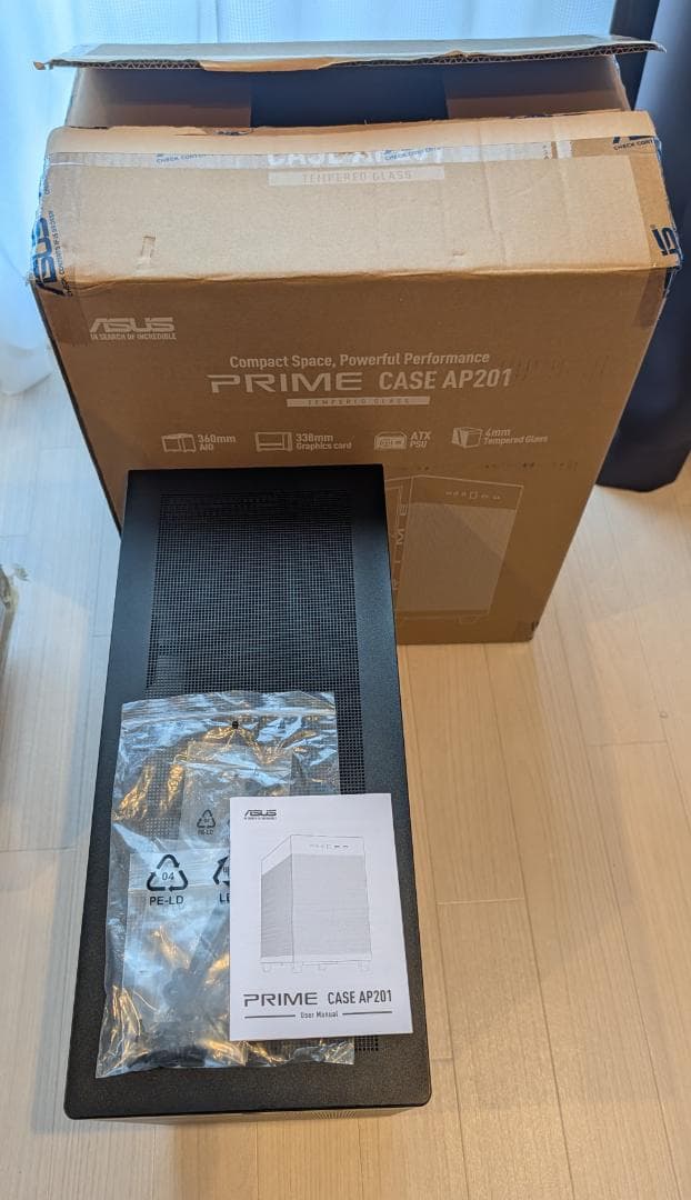 ASUS AP201 PRIME TG CASE ブラック PCケース