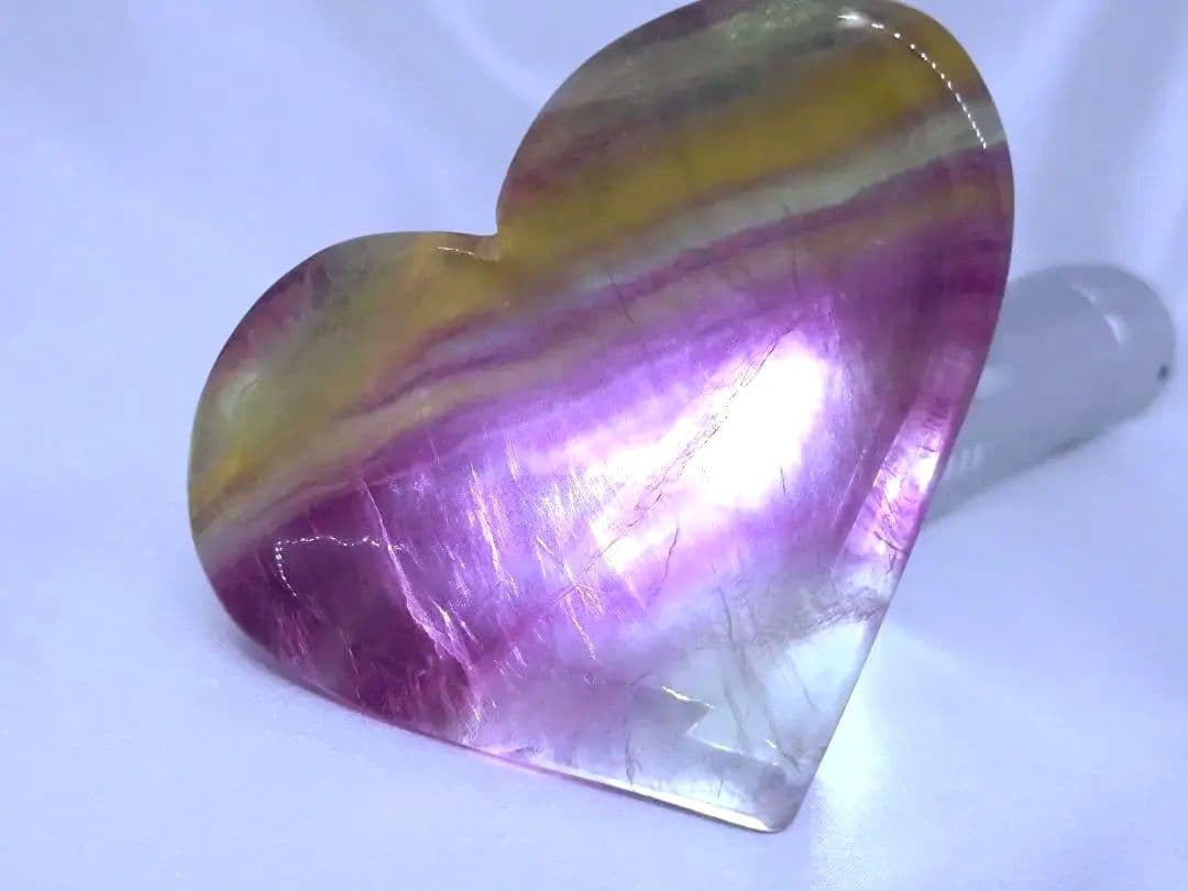 キャンディ フローライト　ハート　皿　器　浄化皿　小物入　蛍石　①
