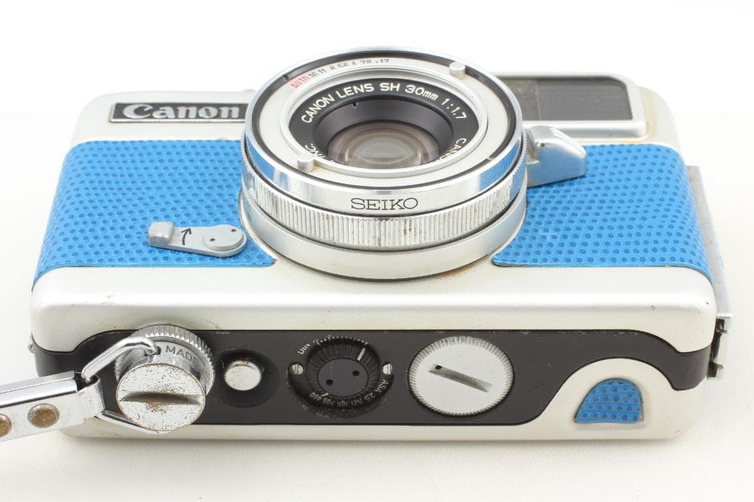 【整備済　美品】ブルー Canon Demi EE17　露出計OK #1321