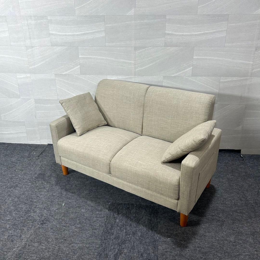 家具350 ソファ 2人掛け Emma ベージュ コンパクト 家具 d4532