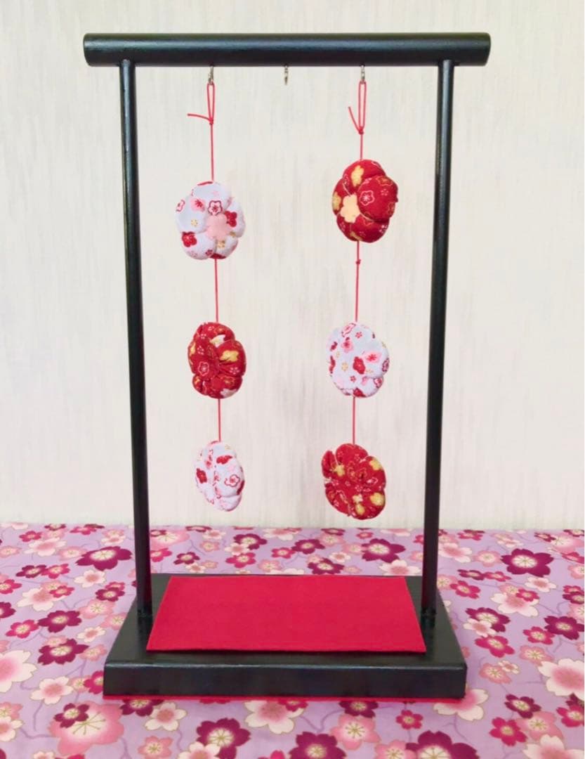 Ringoちりめん細工飾り台3 吊るし飾り台　台座　ハンドメイド　飾り台