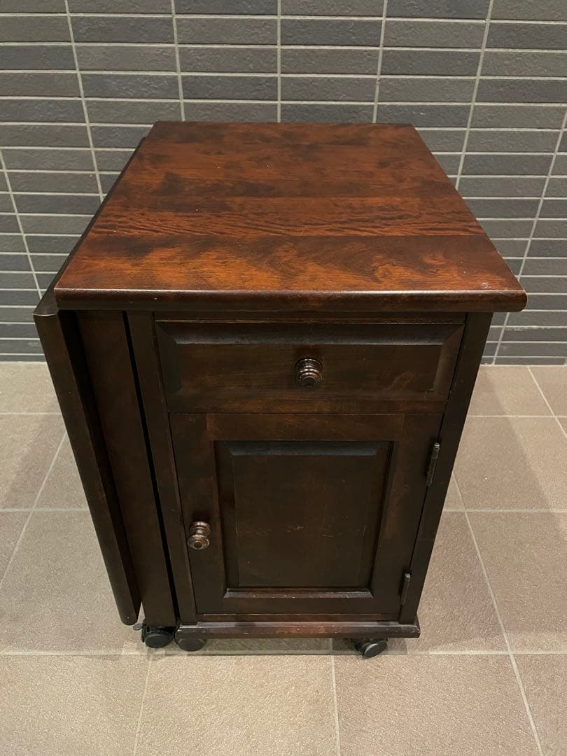 mos　希少モデル　北海道民芸家具　折り畳み天板が魅力の片袖机