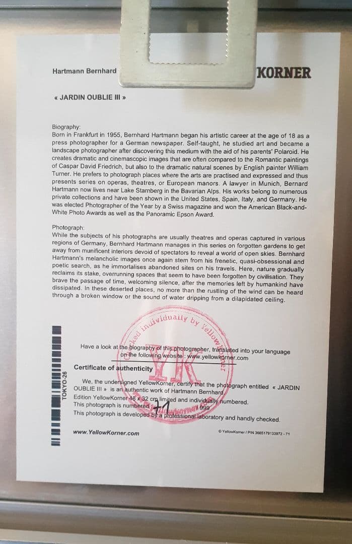 お値下げ！エディションYellowKorner 48 ×32 限定版フォトアート