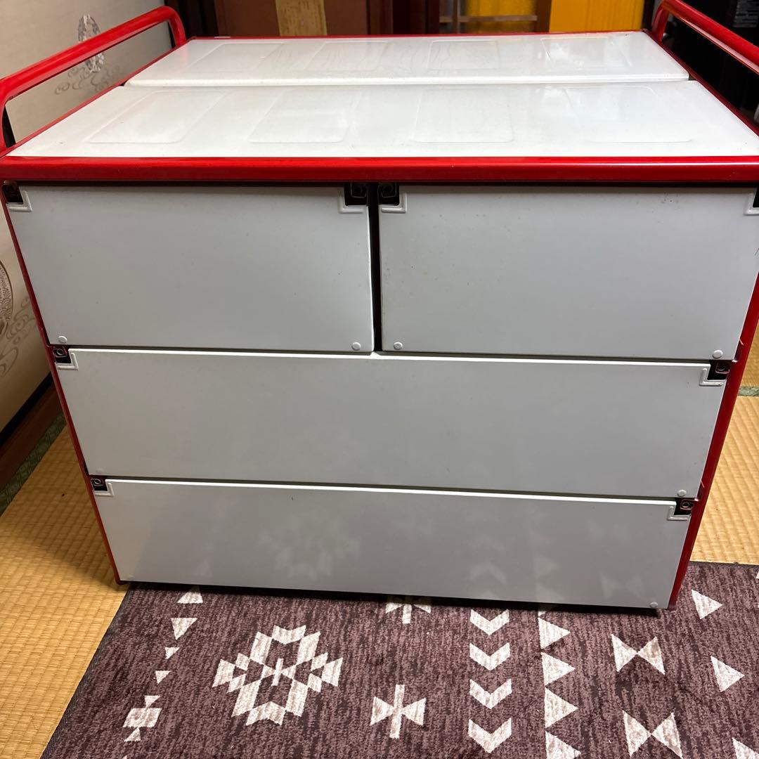 昭和レトロ 赤 5段引き出し収納 YODOKO