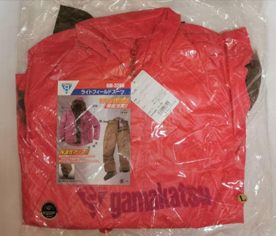 がまかつ ライトフィールドスーツ レッド L フィッシングスーツ メンズ