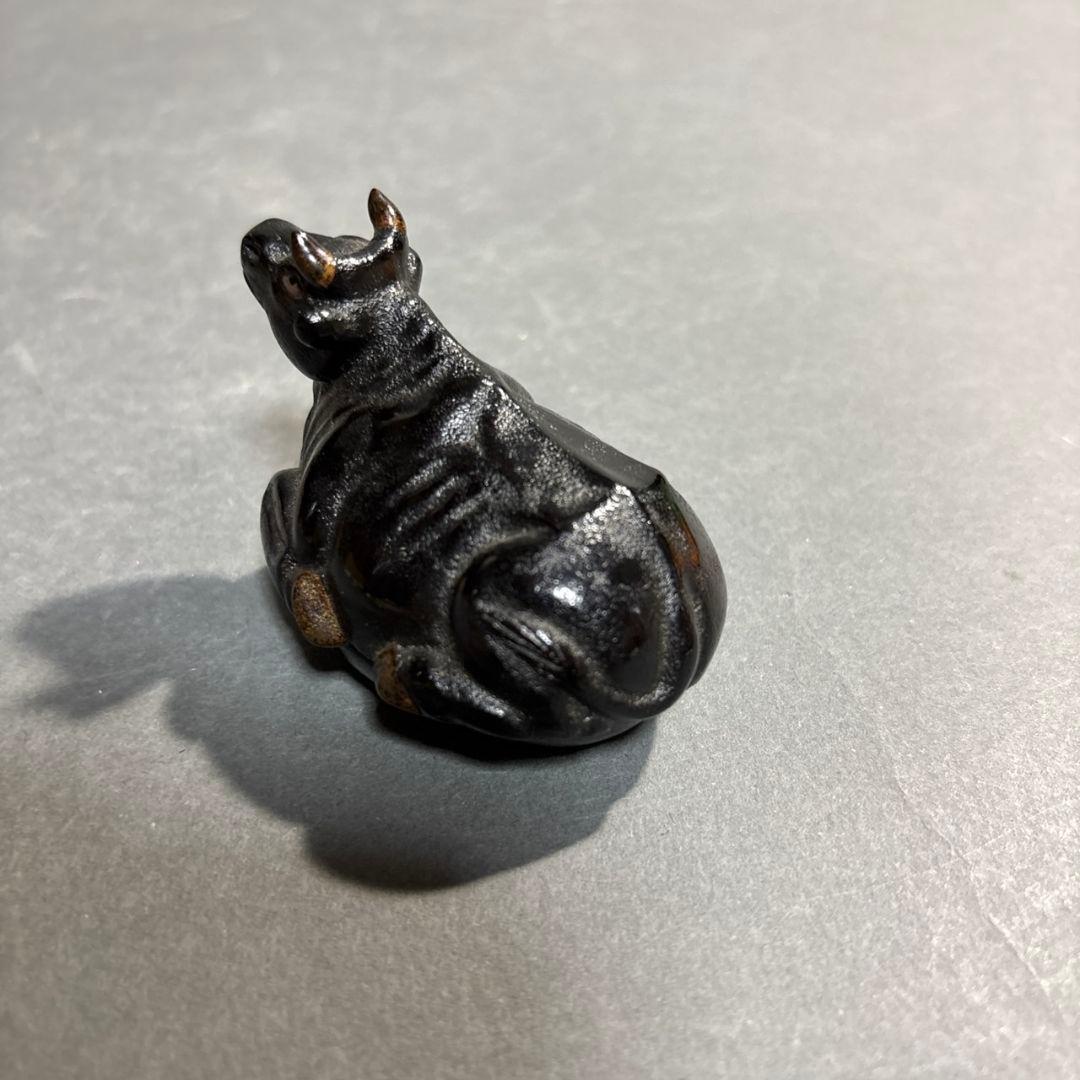 輪島塗　江尻美輪　玄舟　牛　香合　共箱