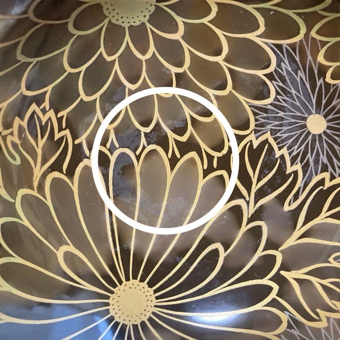 輪島塗椀　千鳥形菊蒔絵椀　煮物椀10客セット焦茶