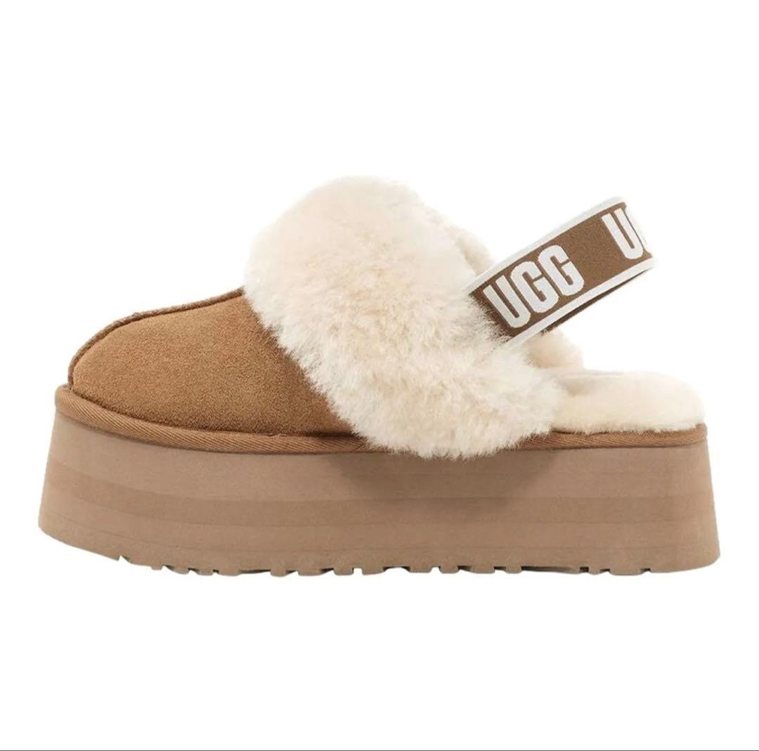 【UGG】 ファンケット＊24.0＊厚底ファーサンダル＊US正規品新品