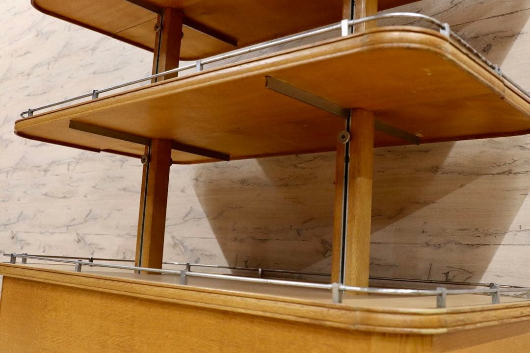 GMFH401○英国 イギリス アンティーク ディスプレイラック 棚 1940年