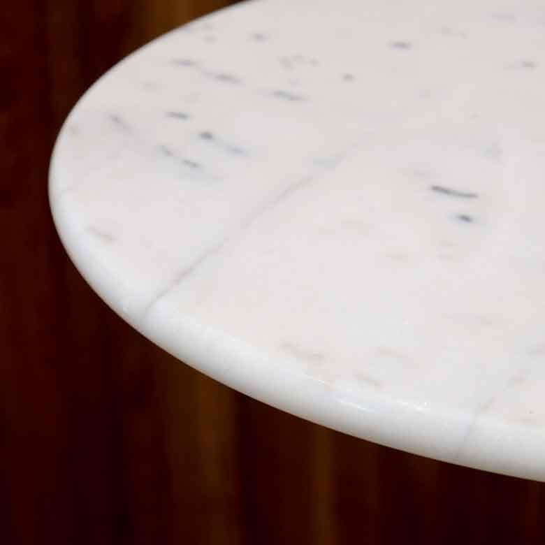 ハイテーブル 50cm 大理石 円形 カフェテーブル ブロンズ調 石 立ち飲み