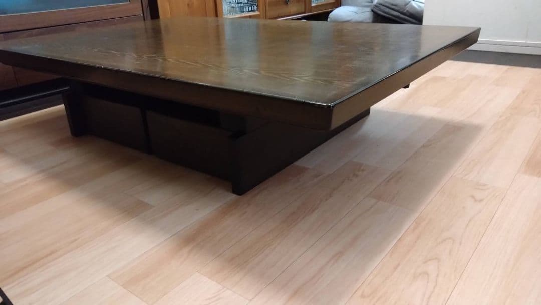 家具調こたつ　香川漆器店 一枚板　2WAY　折りたたみ